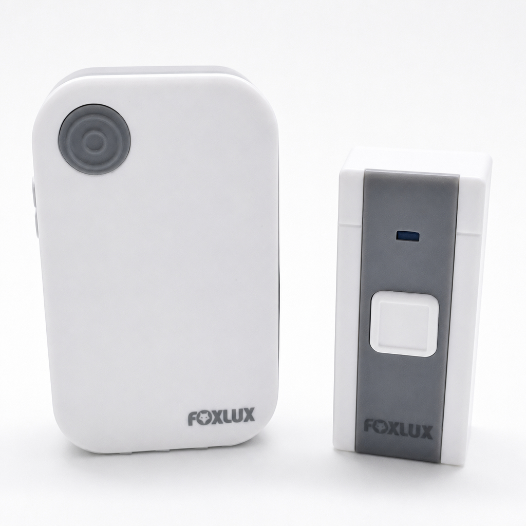 Campainha Sem Fio Foxlux Bivolt 36 Toques Alcance 100m Acionador Prova d'Água Fácil Instalar Ideal Para Casa e Comércio
