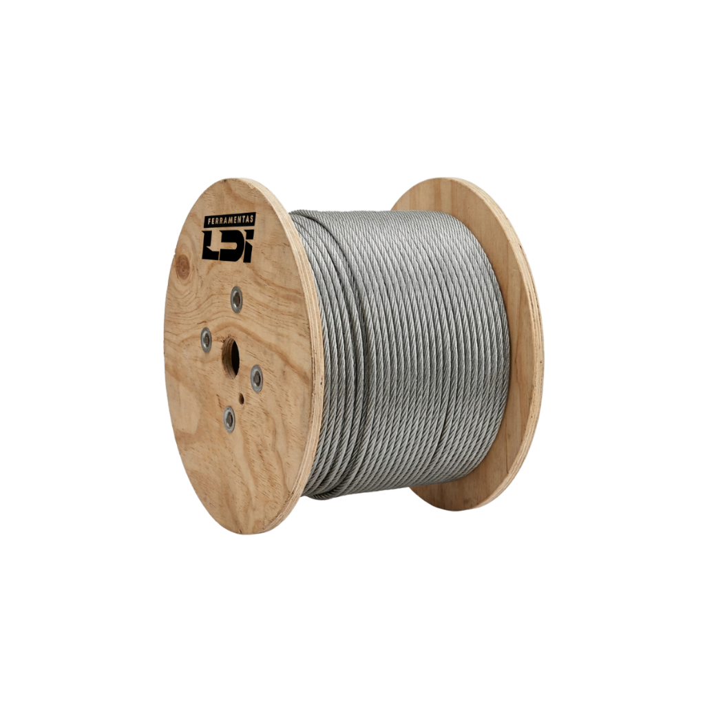 Rolo 100m Cabo De Aço Galvanizado 3/32 2,4mm 6x7 Alma De Fibra Cerca Tenda Banner