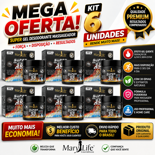 6 UNIDADES DE SUPER GEL 30 ERVAS 250G
