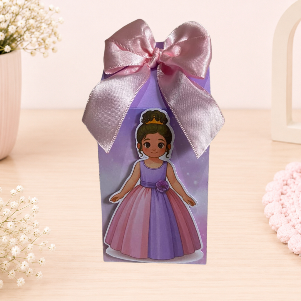 Kit Caixa Milk personalizada no tema Princesa com 10/20/30 unidades - lembrancinha aniversário infantil - festa princesa