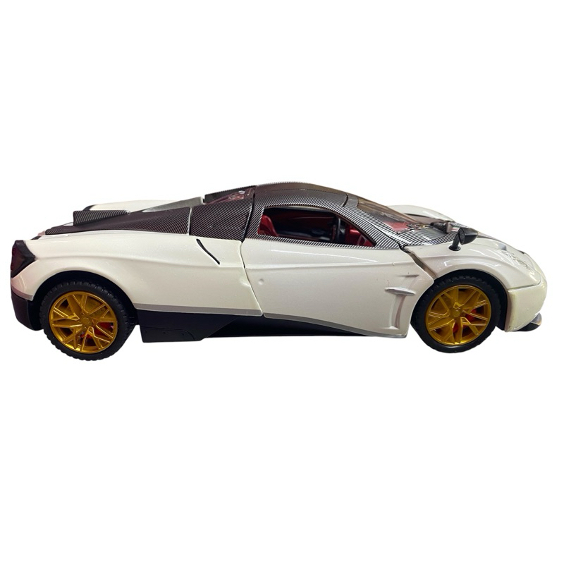 Miniatura Carro Pagani Huayra 1:24 Diecast Metal Som Luz Abre Portas Capo Esportivo Ligeiro