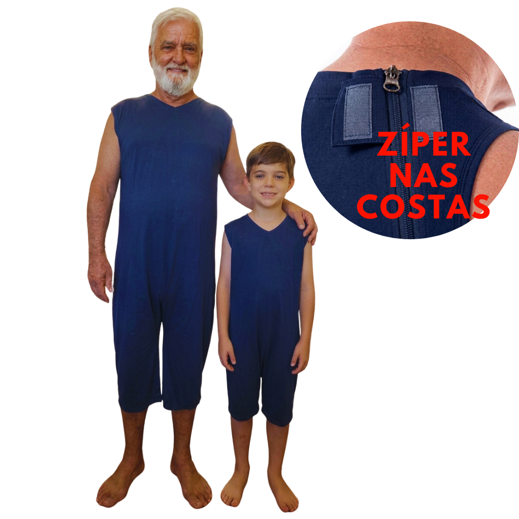 Macacão Idoso Adaptado Infantil Ao Geriátrico - Para não mexer na fralda