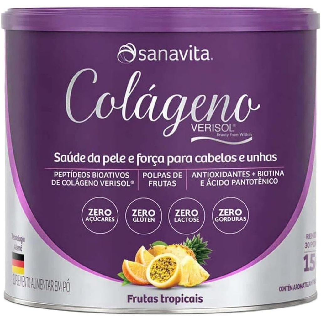 Colágeno Hidrolisado Verisol Pele e Cabelos Sabor Frutas Tropicais 150g