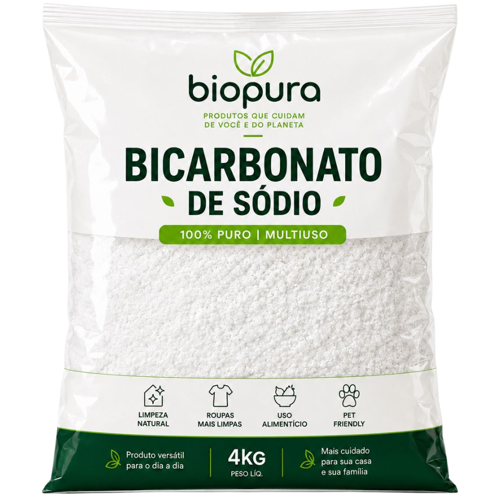 4KG De Bicarbonato de Sódio Puro Extra Fino Multiuso Limpeza Roupas Cozinha Piscina Uso Doméstico Alta Pureza Premium