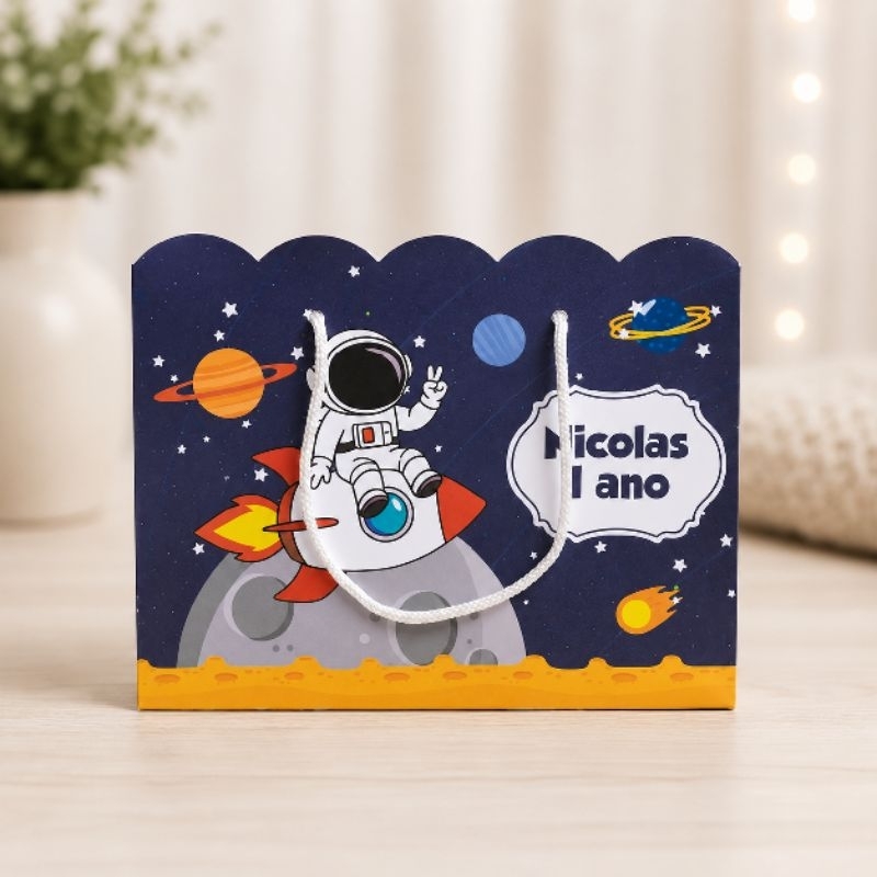 Kit Sacolinhas Personalizadas para Festa ASTRONAUTA / ESPAÇO - Monte em casa