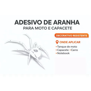 Adesivo Aranha 3D para Moto Capacete Tanque Carro Vinil Decorativo Resistente Impermeável