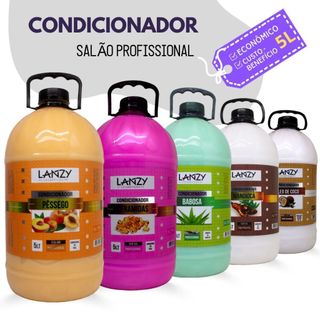 Condicionador Profissional Lanzy 5 Litros – Hidratação Intensa Nutrição Brilho e Maciez para Todos os Tipos de Cabelo