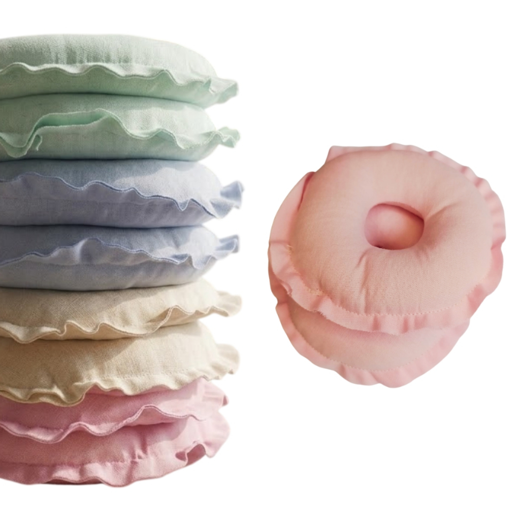 Kit 6 ou 2 Rosquinhas de Amamentação Protetor de Seios Donut em Tricoline Antialérgico