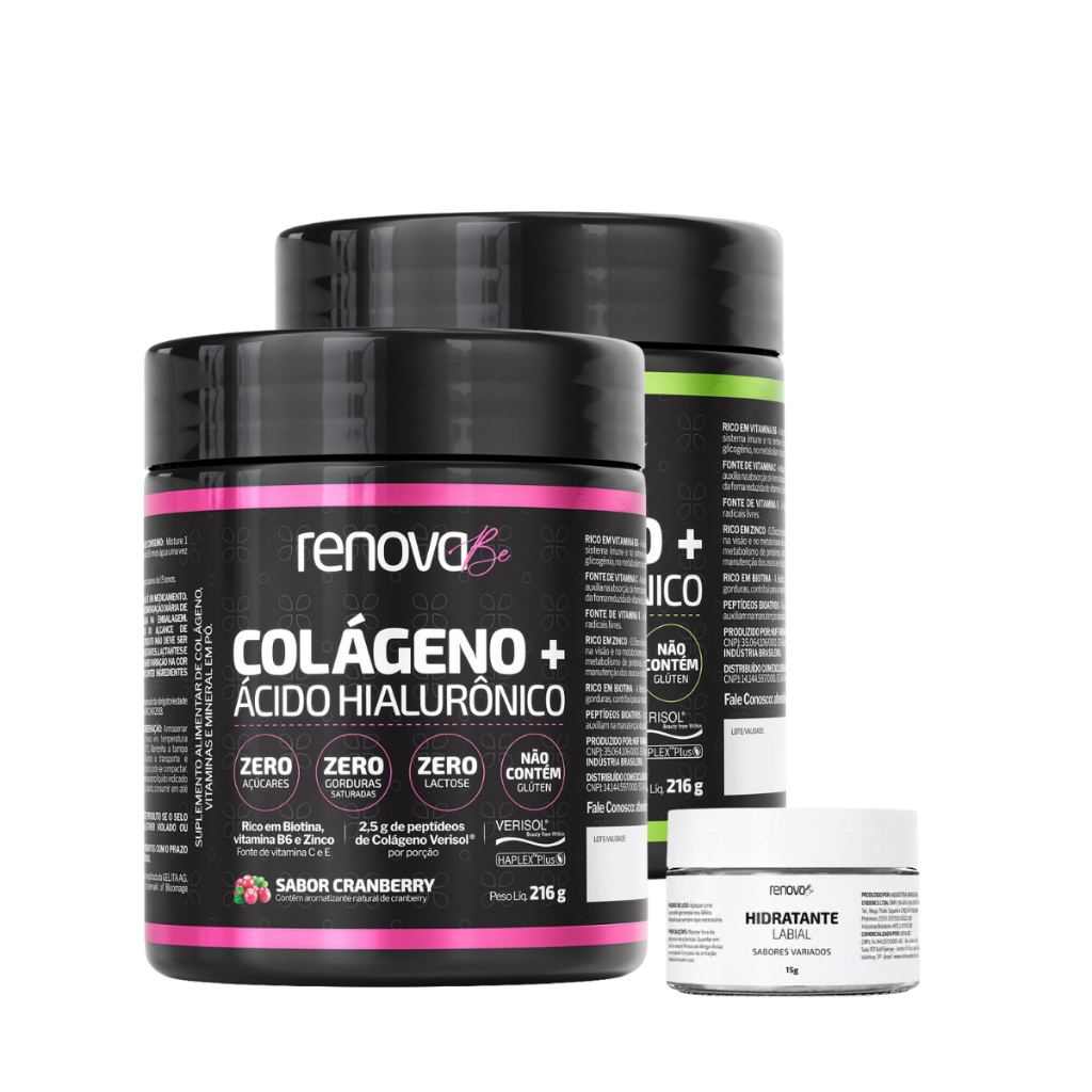Kit 2 Colágenos Verisol com Ácido Hialurônico e Biotina Renova Be