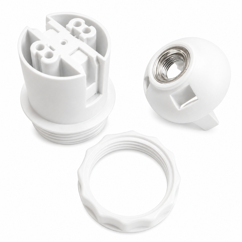 Soquete E27 para abajur engate rapido branco