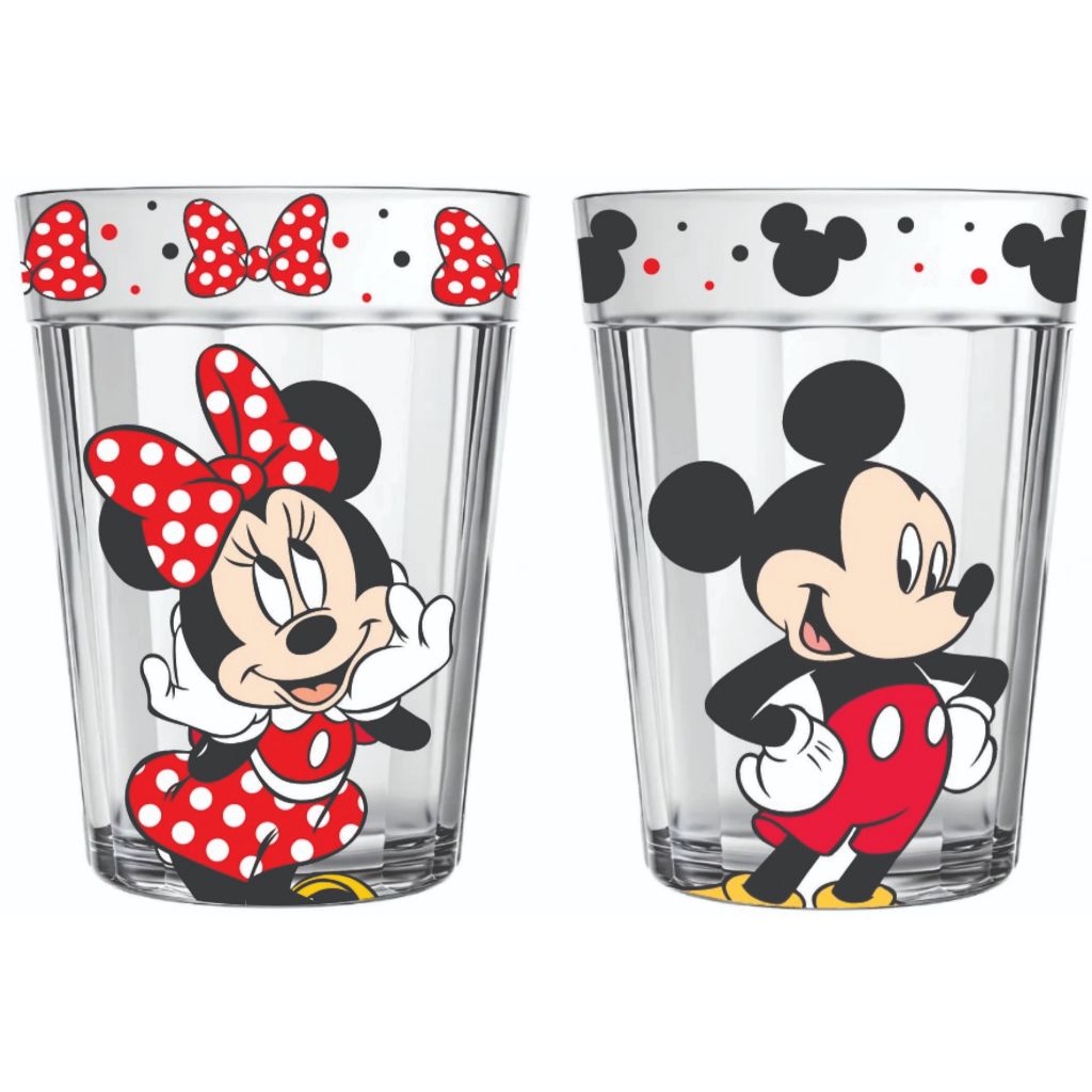 COPO MICKEY E MINNIE CAFÉ SUCO REFRIGERANTE KIT'S COM 2 | 4 | 6 ESTAMPAS EXCLUSIVAS 190 ML