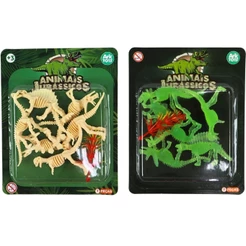 Brinquedo Fóssil de Dinossauro 7 Peças