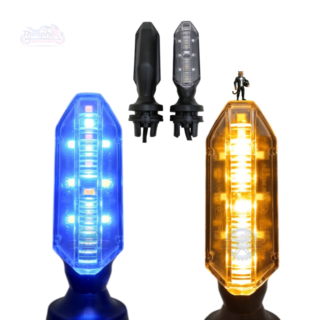 PAR DE PISCA LED DRL AZUL SEQUENCIAL CG TITAN FAN TWISTER START CB250 COXIM