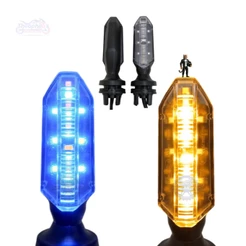 PAR DE PISCA LED DRL AZUL SEQUENCIAL CG TITAN FAN TWISTER START CB250 COXIM