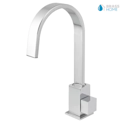 Torneira Para Pia Banheiro Lavabo Cuba Bancada Quadrit Luxo Metal Bica Móvel 1/4 Volta Cromada 6166