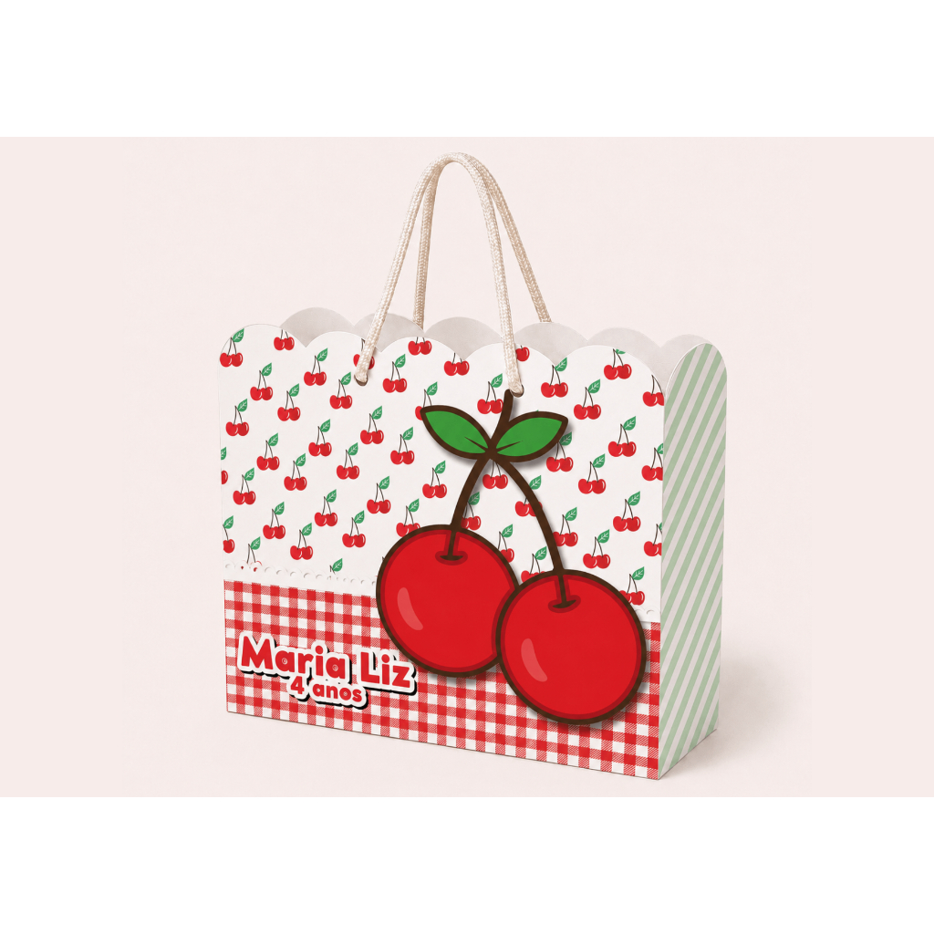 Sacolinha Personalizada Festa Infantil 20x15cm Nuvem Lembrancinha Cerejinha