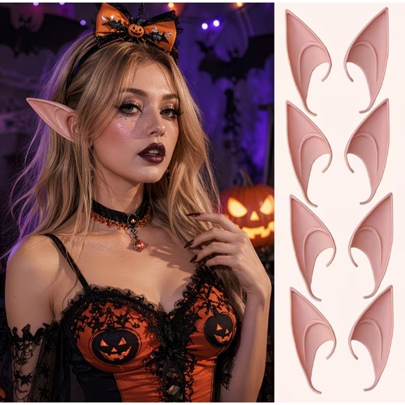 Orelhas de Elfo Longas Fantasia Cosplay Anime Fada Vampiro Halloween Látex