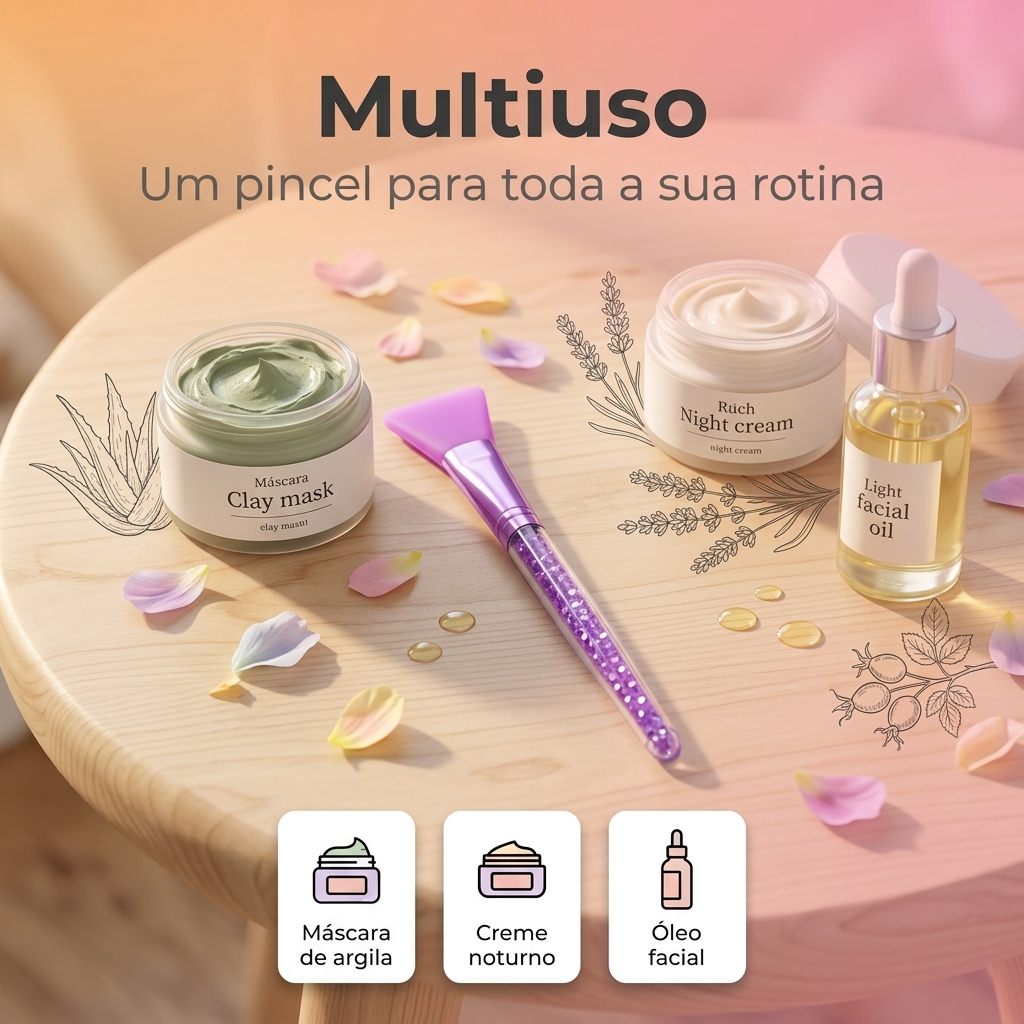 Pincel glitter silicone máscara de argila e máscara diversas com Glitter
