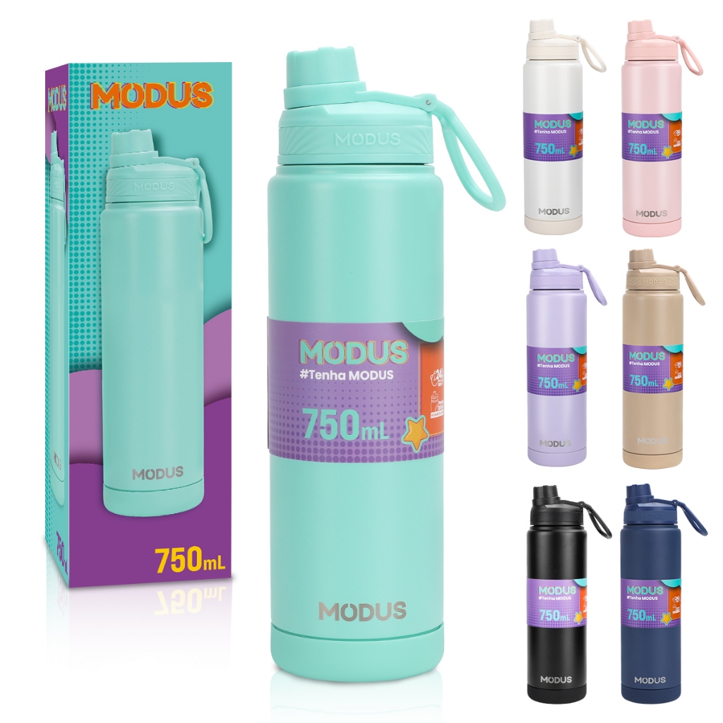 MODUS Garrafa Térmica 750ML Inox Premium Tampa Antivazamento Bico Rosqueável Be
