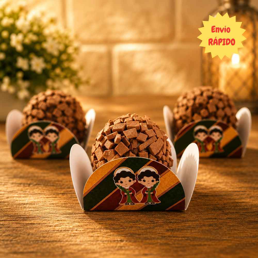 Forminhas São Cosme e São Damião de Brigadeiros/Docinhos/4 Petálas /Doce/N 6/p/ Festa/Aniversário/Infantil/Forminha