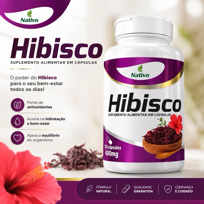 Hibisco 400 mg – Suplemento Alimentar em Cápsulas | Kits Disponíveis