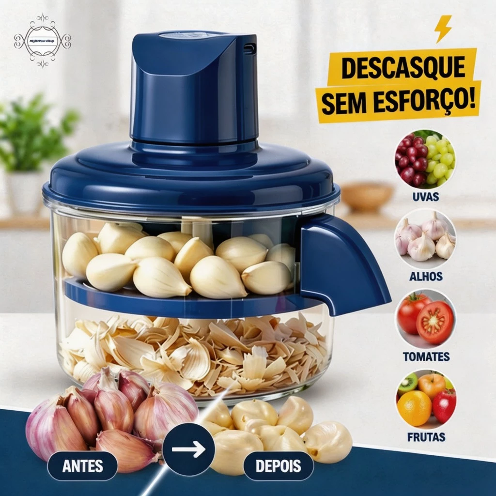 Descascador Elétrico Multifuncional Recarregável para Frutas Legumes Uvas Alho e Tomate — imagem 1