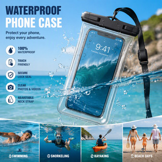 2/5/10 Pcs Capa Celular Bolsa Case A Prova D'água Transparente Cor Universal Praia Piscin…