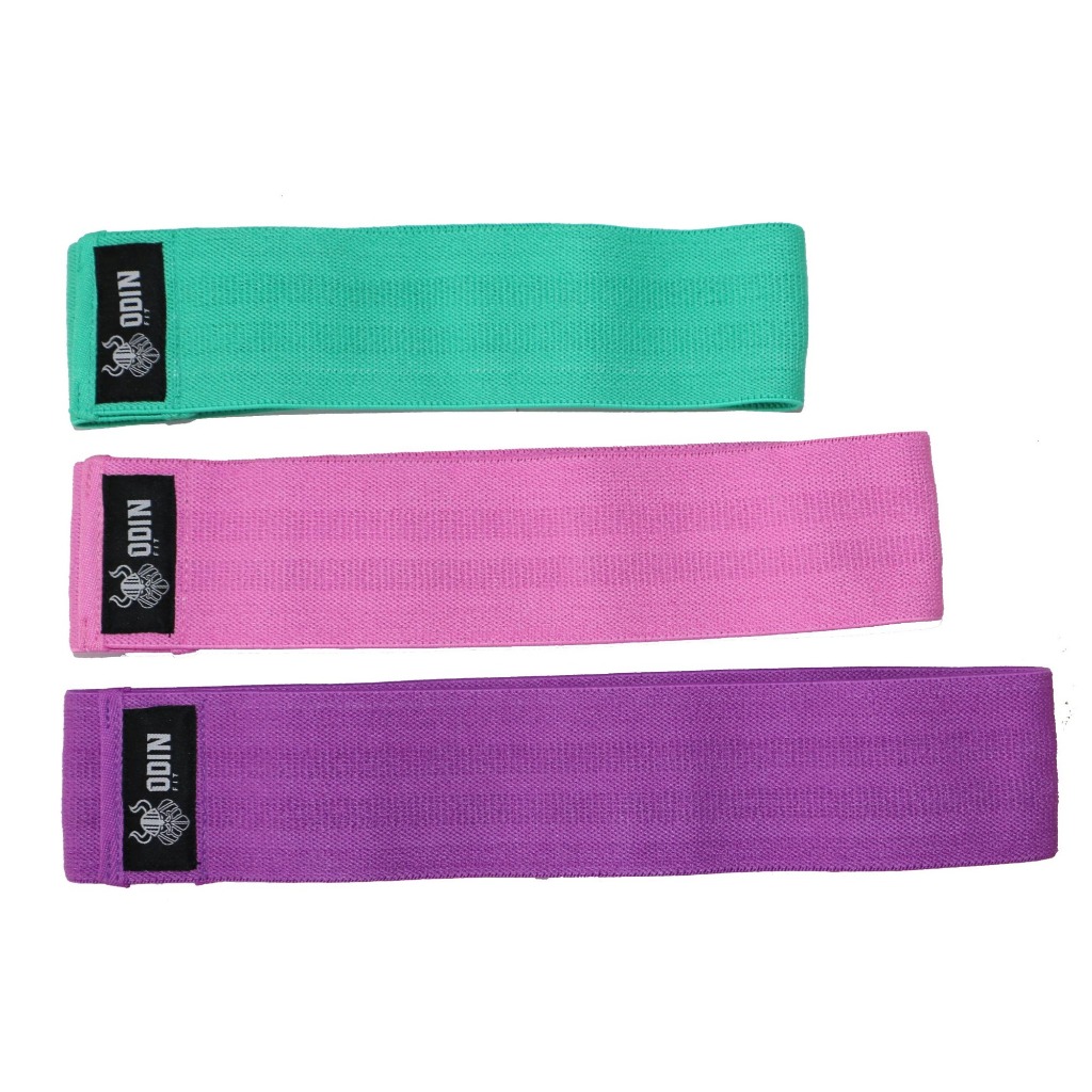 Kit com 3 Faixas Elásticas de Exercício Hip Band Mini Band Tecido Elástico - Odi