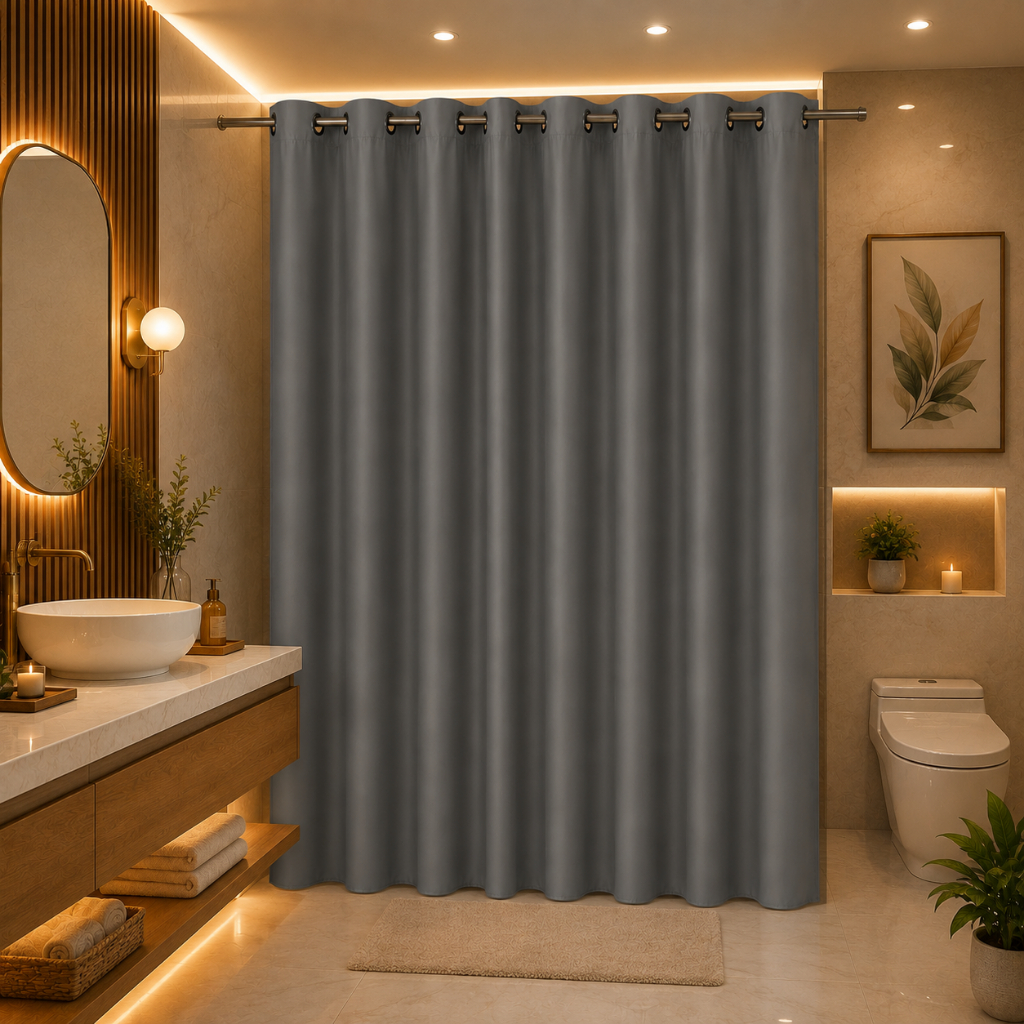 Cortina PVC 100% Blackout/Blecaute Impermeável Multiuso para Porta Janela e Box de Banheiro Antimofo