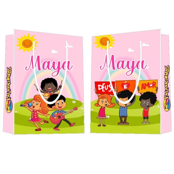 Sacolinha 3 Palavrinhas Personalizada para Aniversário/ Lembrancinha Festa Infantil / Qualquer nome e idade
