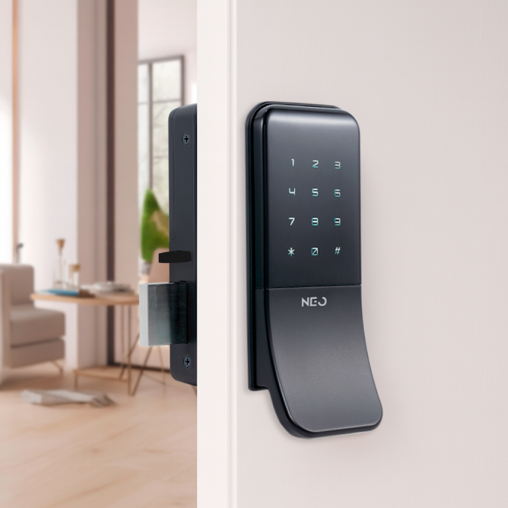 Fechadura inteligente Eletrônica Stark Digital Sobrepor Biometria Senha Tag Wi-fi Preto Neo Avant · foto 2