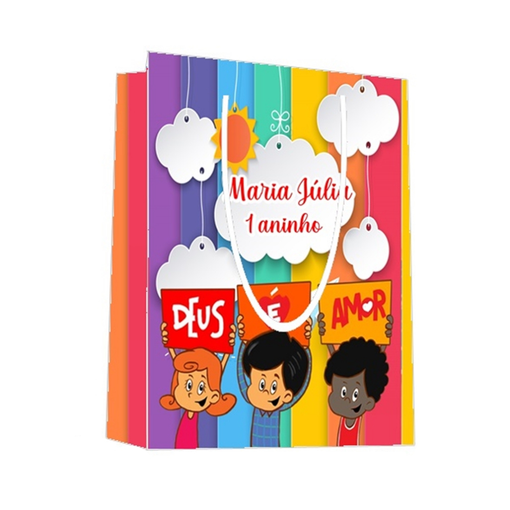 Sacolinha 3 Palavrinhas Personalizada para Aniversário/ Lembrancinha Festa Infantil / Qualquer nome e idade
