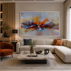 Quadro Decorativo Mulher Abstrata Moderna Colorida Com Moldura Para Sala Quarto Escritório