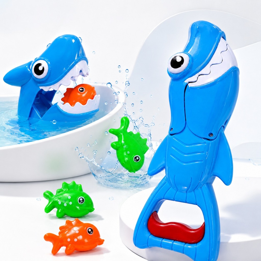 Tubarao De Banho Pega Peixinhos Brinquedo Piscina Mar Infantil