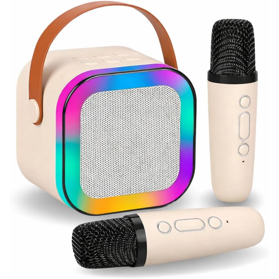 Máquina De Alto-Falante De Karaokê Com 1-2 Microfones Sem Fio Portátil Bluetooth HiFi Para Cantar Em Casa