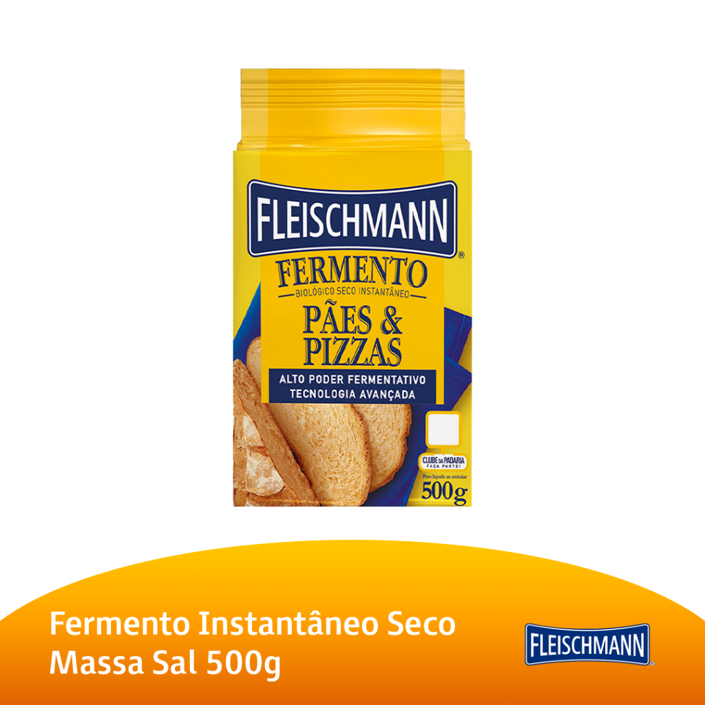 Fermento Biológico Fleischmann Seco Instantâneo para Pão e Pizza 500g