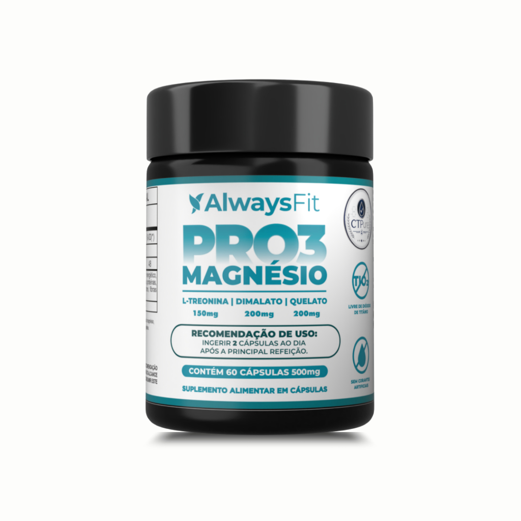 PRO3 Magnésio AlwaysFit | Magnésio Dimalato + Magnésio Quelato + L-Treonina | 6