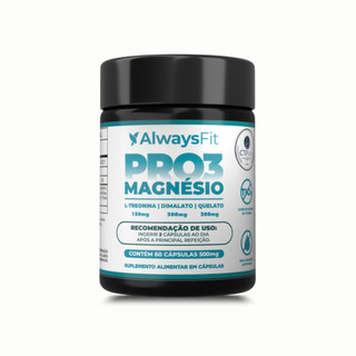 PRO3 Magnésio AlwaysFit  | Magnésio Dimalato + Magnésio Quelato + L-Treonina | 60 Cápsulas