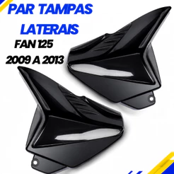Tampa Lateral Honda CG Fan 125 2009 2010 2011 2012 2013 Preta Carenagem