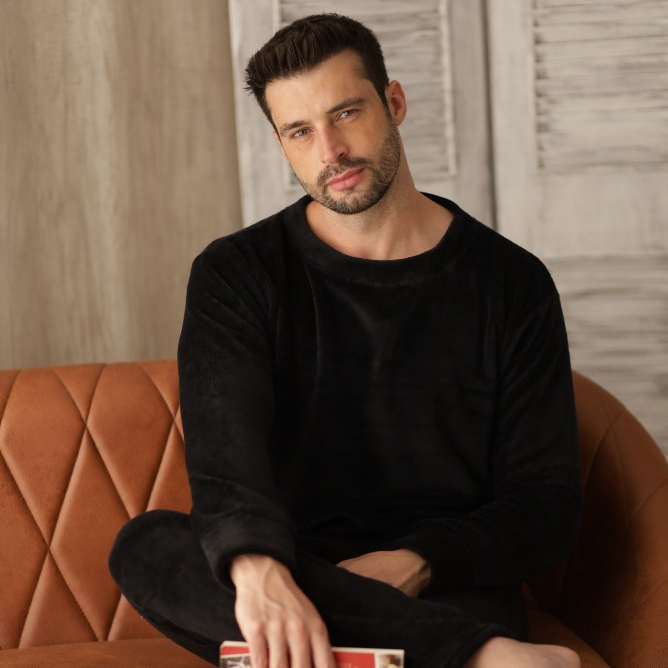 S2 Modas Pijama Longo Masculino Fleece Quentinho Peluciado Dia dos Pais Confortável do M ao G1