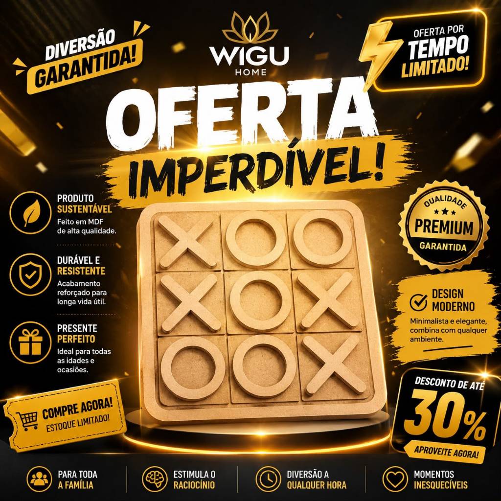 Kit 30 Jogo da Velha MDF Tabuleiro 10cm Lembrancinha Festa Infantil Escolar Educativo