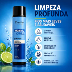 Shampoo Higienic Citrus Duetto 300ml Limpeza Profunda com Própolis