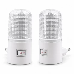 Kit 2 Luminária Mini Abajur Luz Noturno Led Tomada Bivolt Quarto Escritório Luz Suave LED Lâmpada Berço