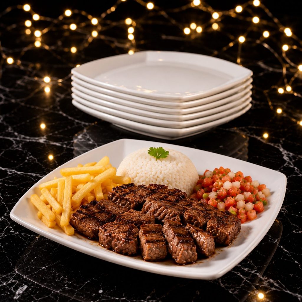 Kit 50 Pratos De Acrílico Quadrado 21cm Branco Resistente E Lavável Refeição Churrasco Festas