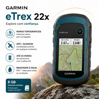 Gps Portátil Garmin Etrex 22x Mapa Topo Roteavel Trilha Navegação America do Sul Original Garatia