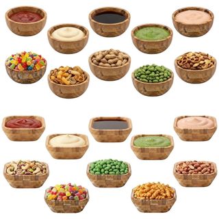 Mini Bowls Bambu Cumbuca Tigela Molheira Petisqueira Mesa Posta Luxo Restaurante Aperitivos