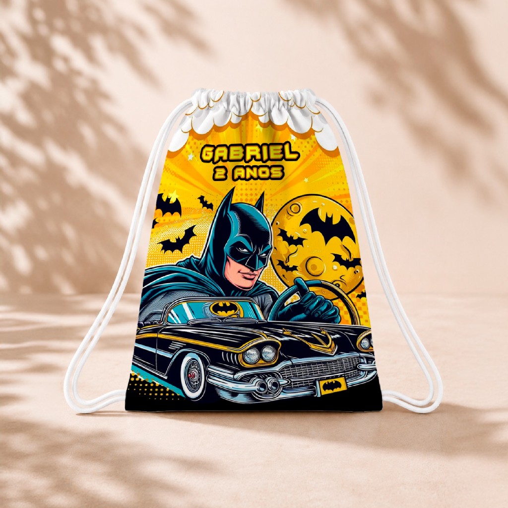 10 Mochila Personalizada Infantil 18x26 Sacolinhas Surpresa Festa Aniversário Lembrancinha Batman M4