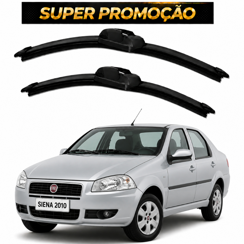 Par Palheta Limpador Parabrisa Fiat Siena 1997 a 2013 Encaixe Gancho