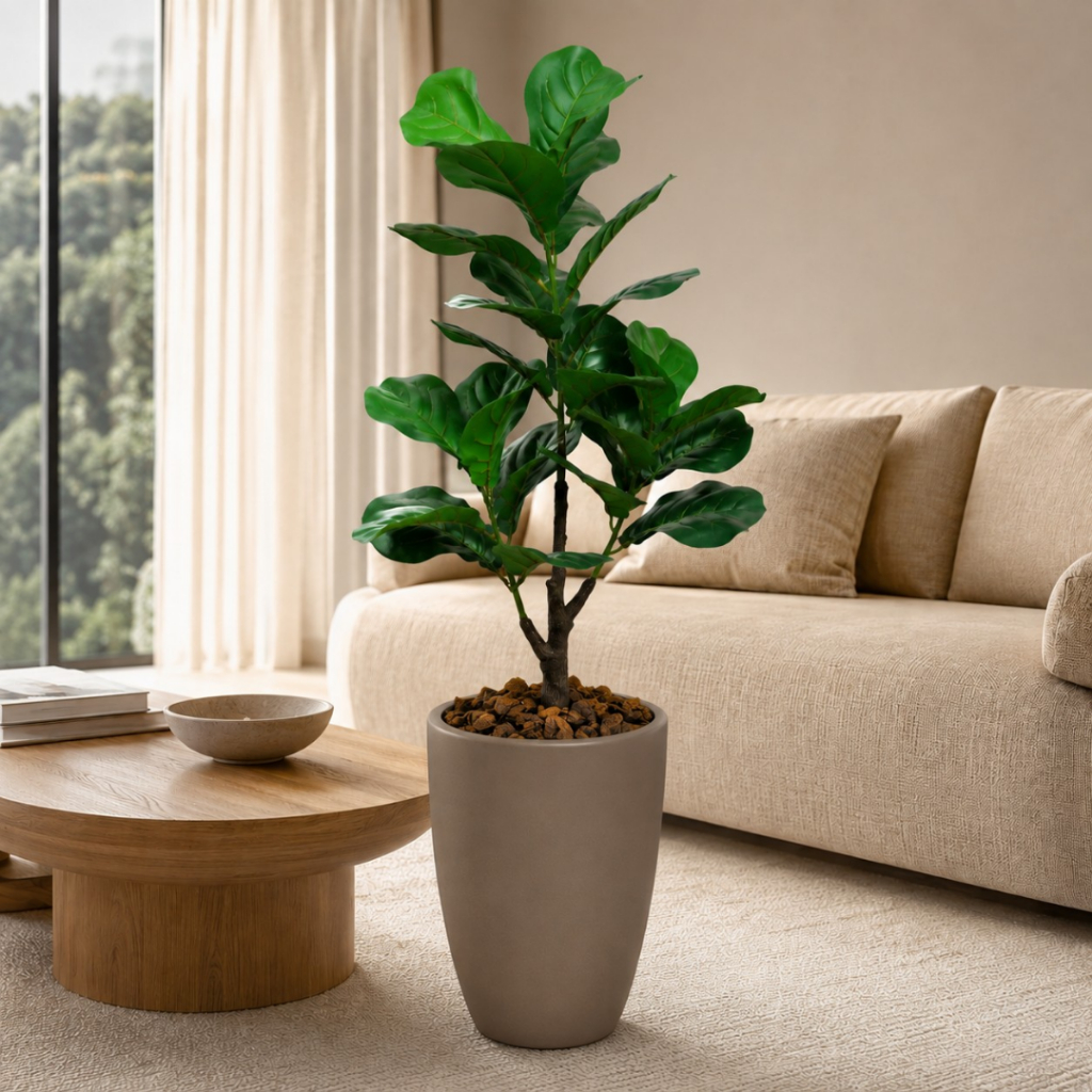 Planta Ficus Lyrata Arvore Artificial Grande Decorativa Toque Real Premium não acompanha vaso