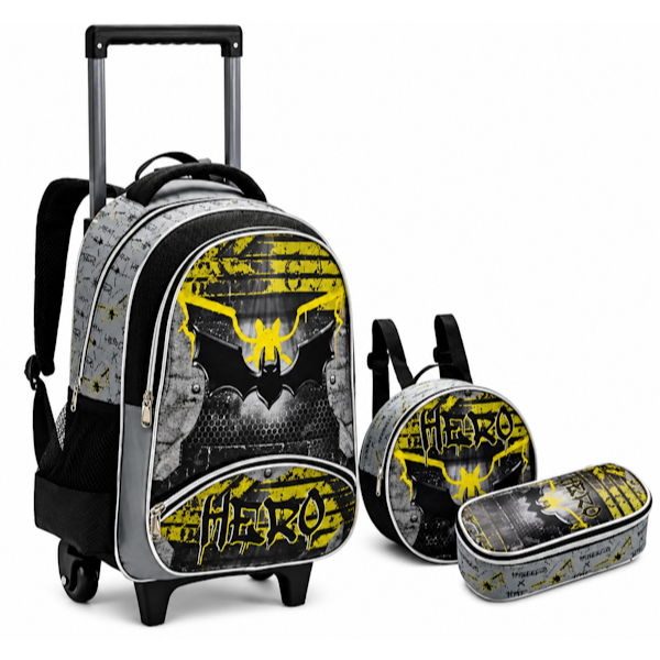 Kit Mochila Escolar Infantil Estojo Lancheira Termica